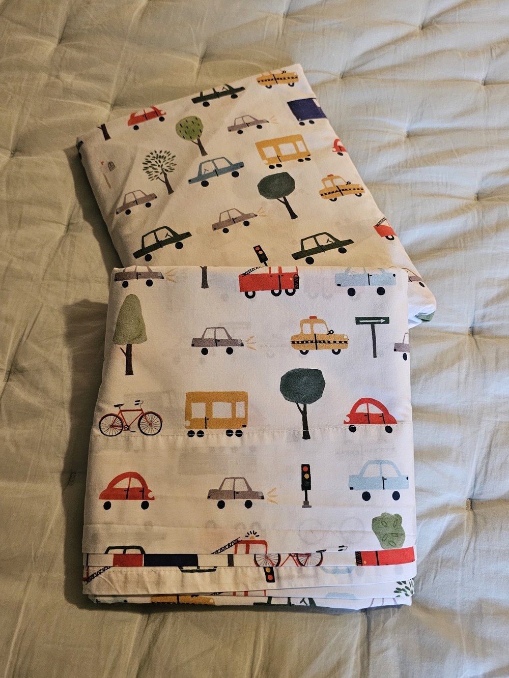 Pottery Barn Kids Multicolor Vehicle Toddler Sheet Set